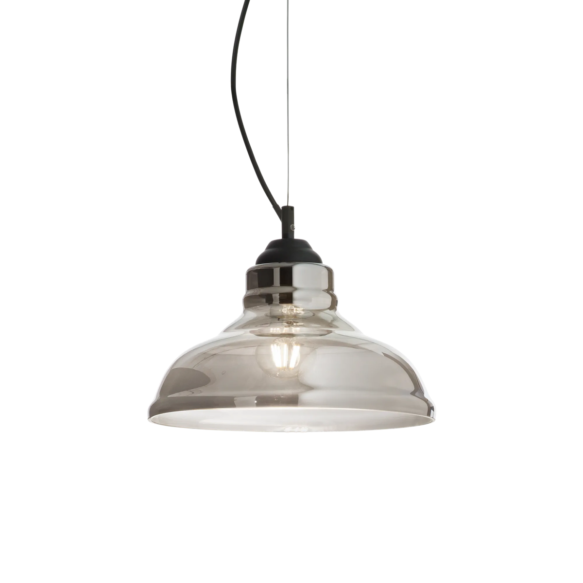Pendul Ideal Lux Bistro' SP1 Plate, fumuriu, 112343