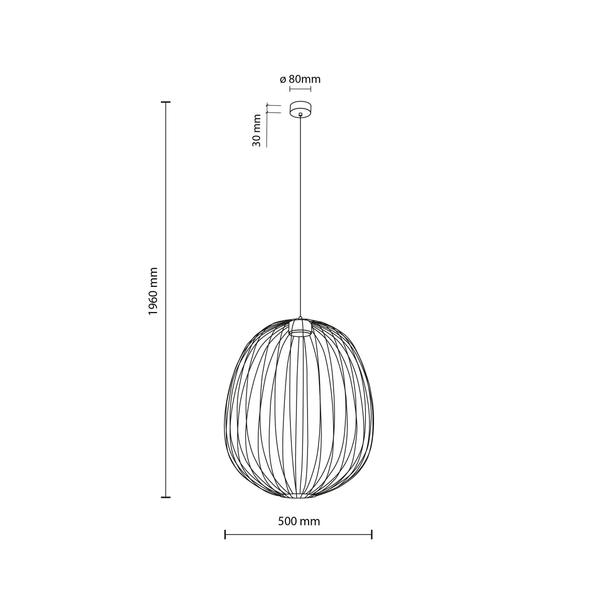 Pendul TK Lighting Sphera L, negru, 11301