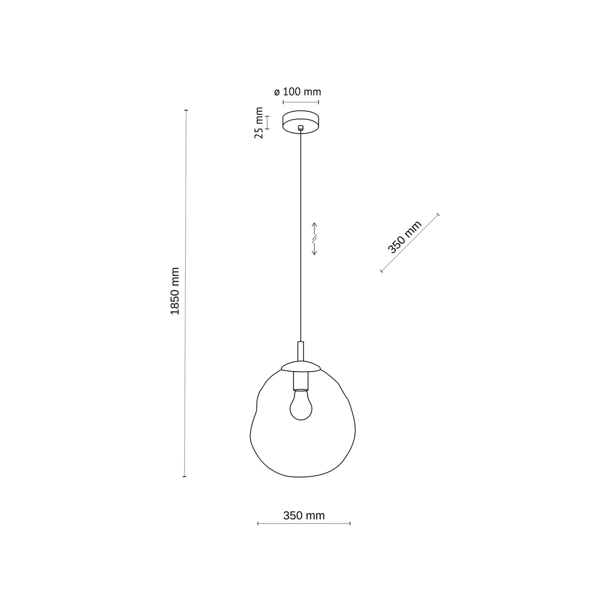 Pendul TK Lighting Lava L, maro, 11324