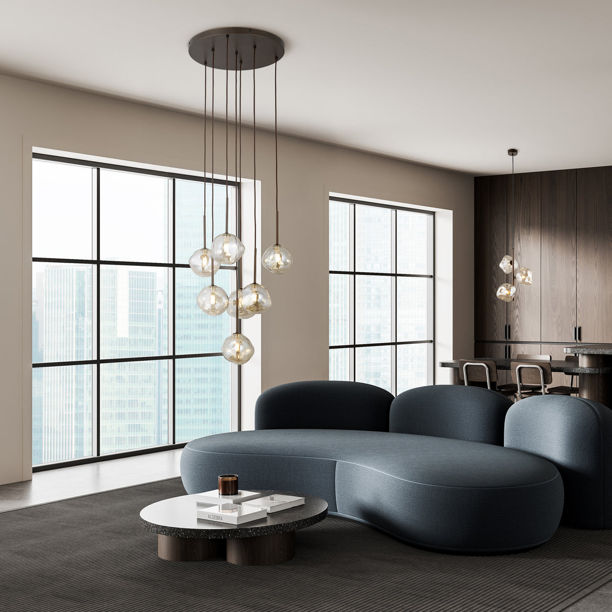 Lustră TK Lighting Lava, maro, 7 x G9, 11328