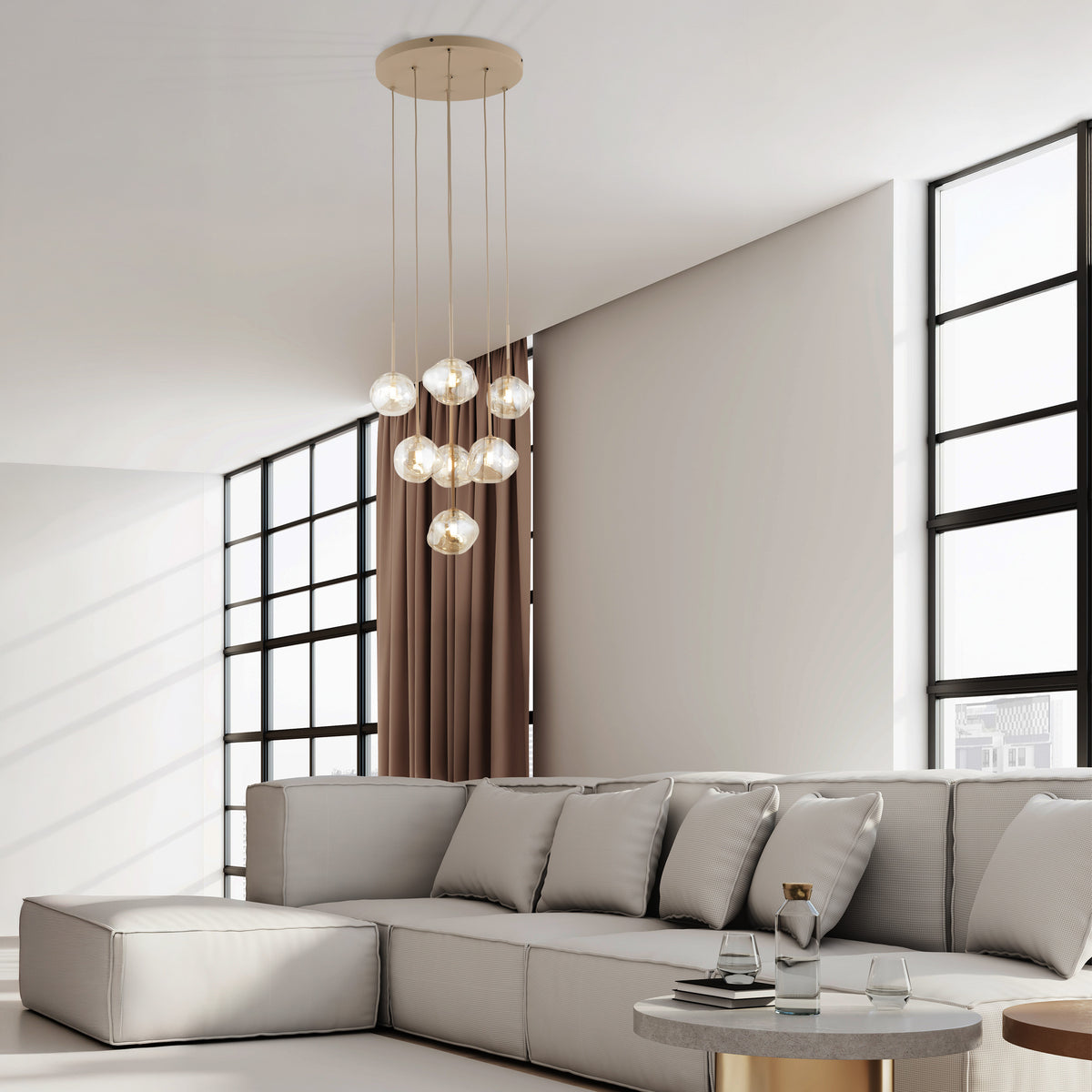 Lustră TK Lighting Lava, nisip, 7 x G9, 11329