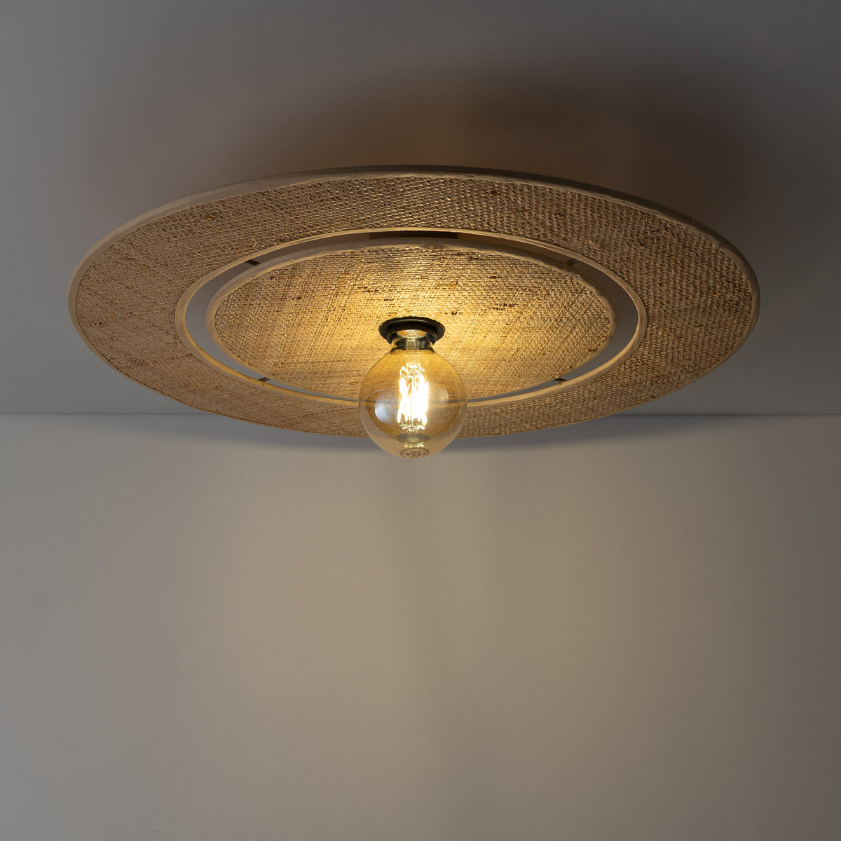 Plafonieră TK Lighting Calma Rafia 600, nisip, 11351