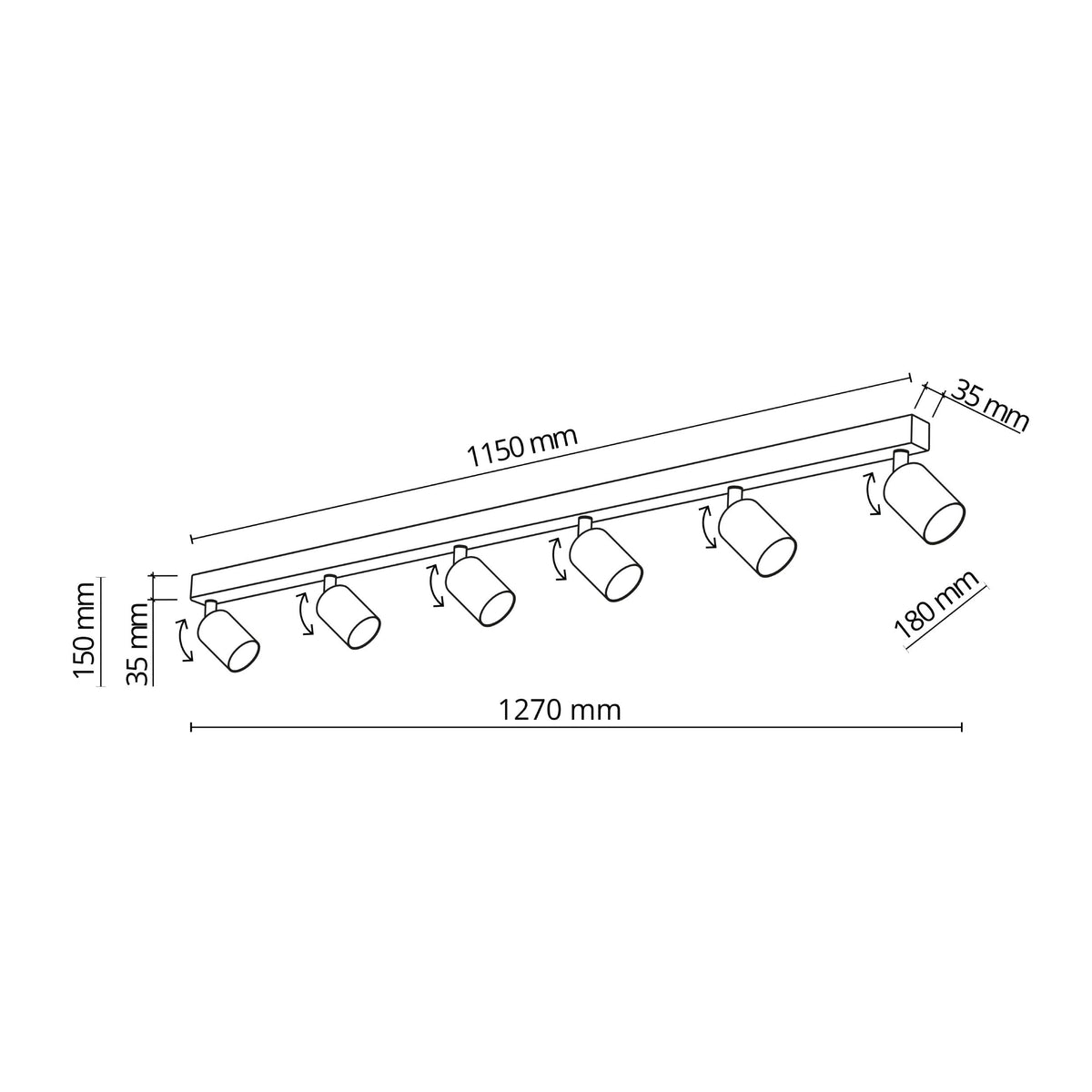Plafonieră TK Lighting Nex, alb, 6 x GU10, 11369