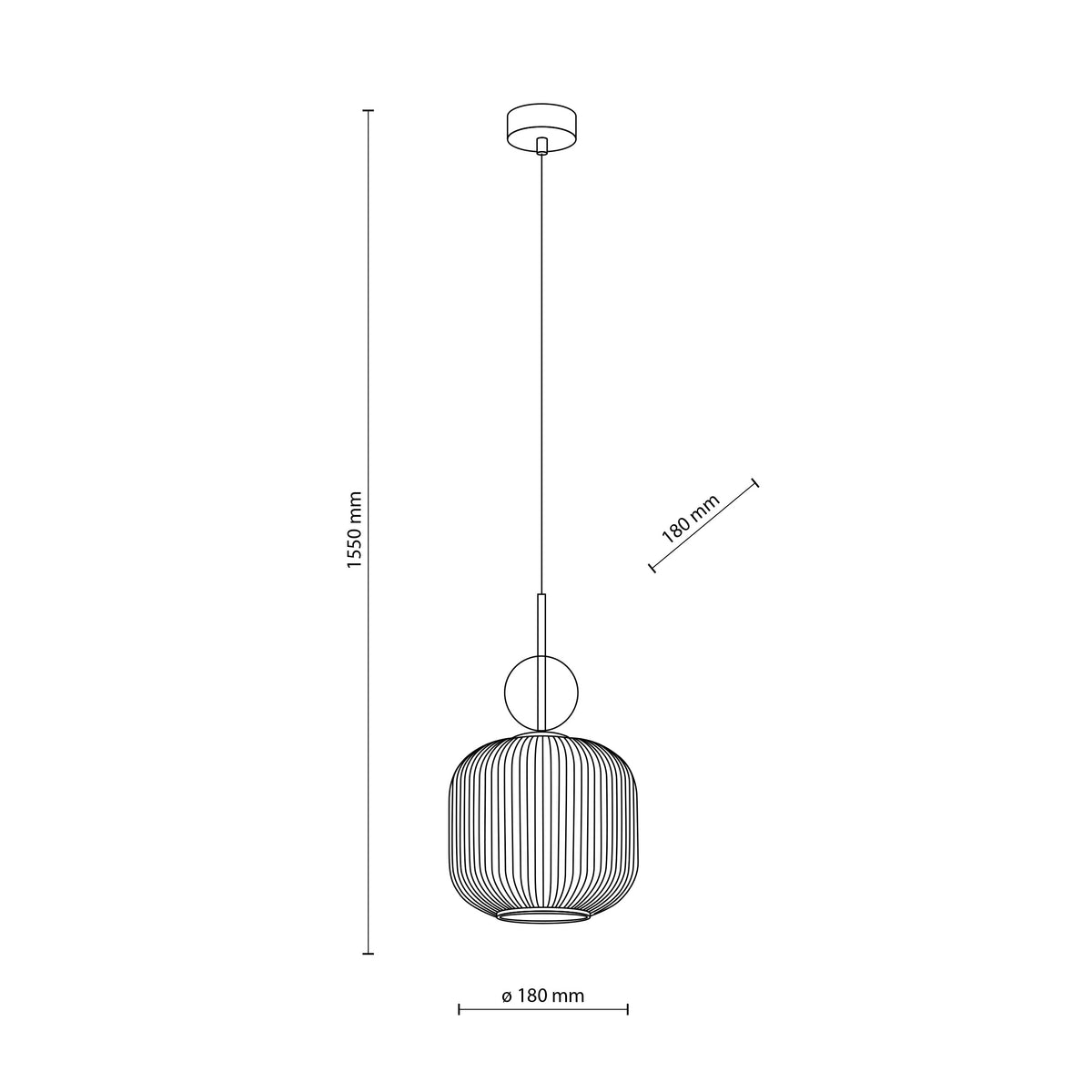 Pendul TK Lighting Sophia Big, coniac, alb, 11373