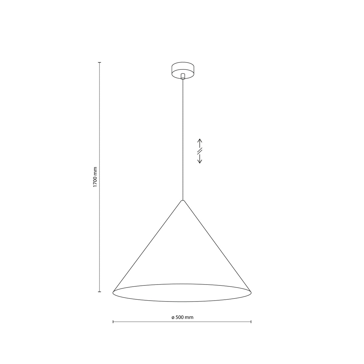 Pendul TK Lighting Cono XL, bleumarin, 11416