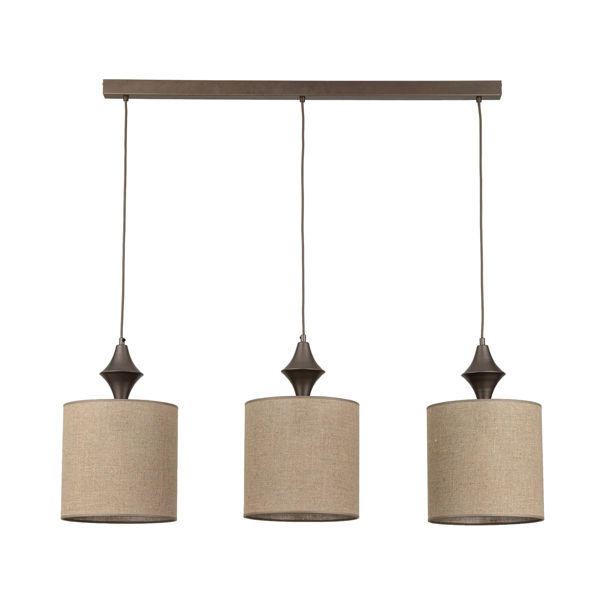 Lustră TK Lighting Amura, maro, 3 x E27, 11440