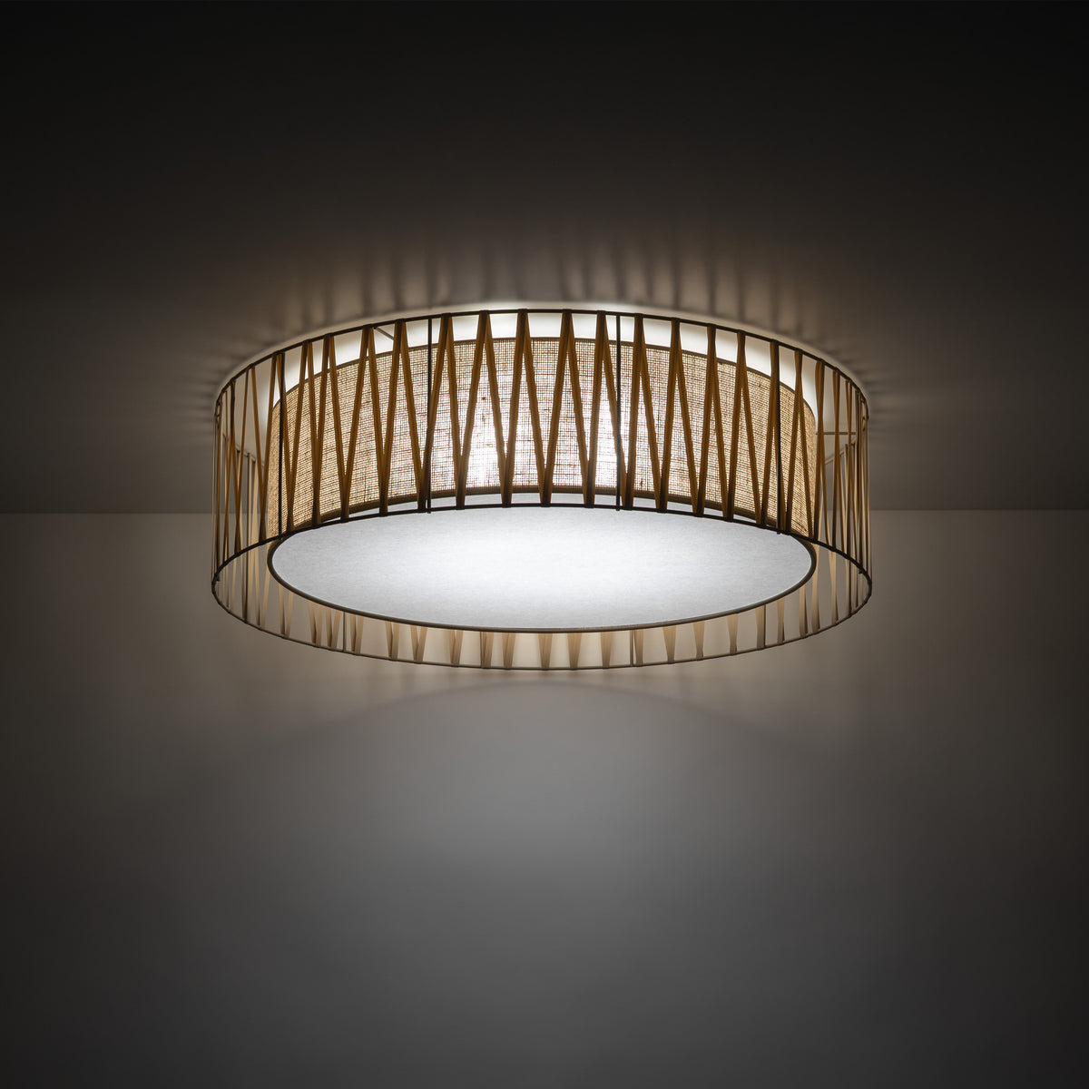 Plafonieră TK Lighting Harmony, nisip, iută, 6 x E27, 11463