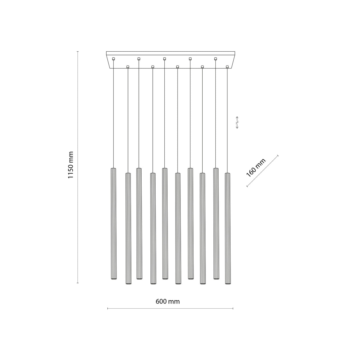 Lustră TK Lighting Ferro Bară, maro, 10 x G9, 11490