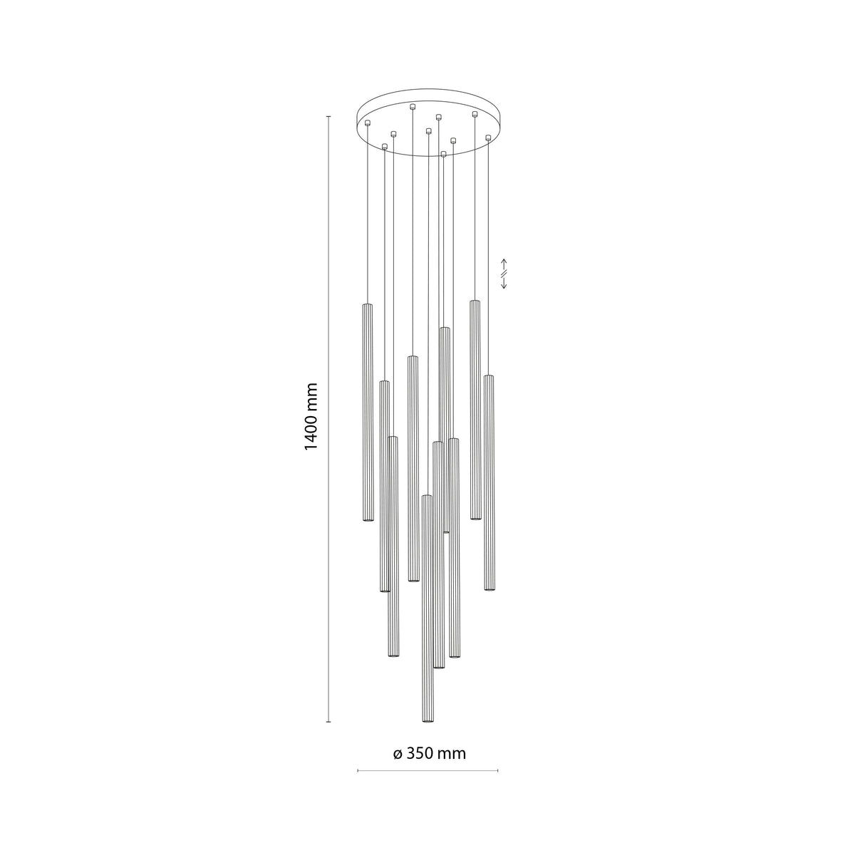 Lustră TK Lighting Ferro Rotund, negru, 10 x G9, 11492