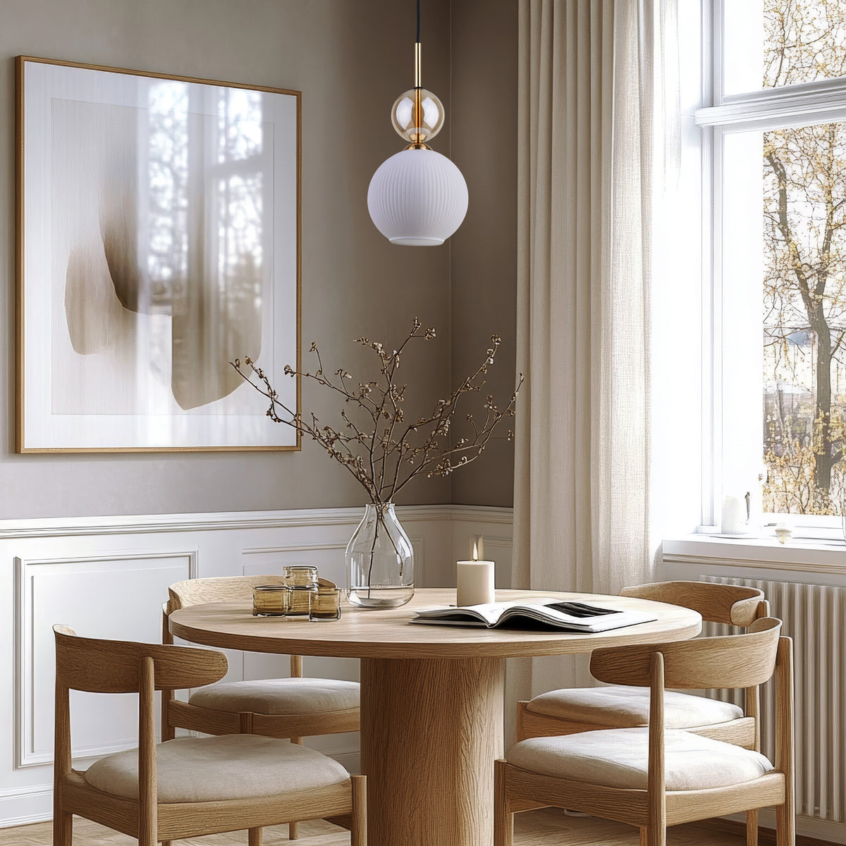 Pendul TK Lighting Sophia, coniac, alb, 11590