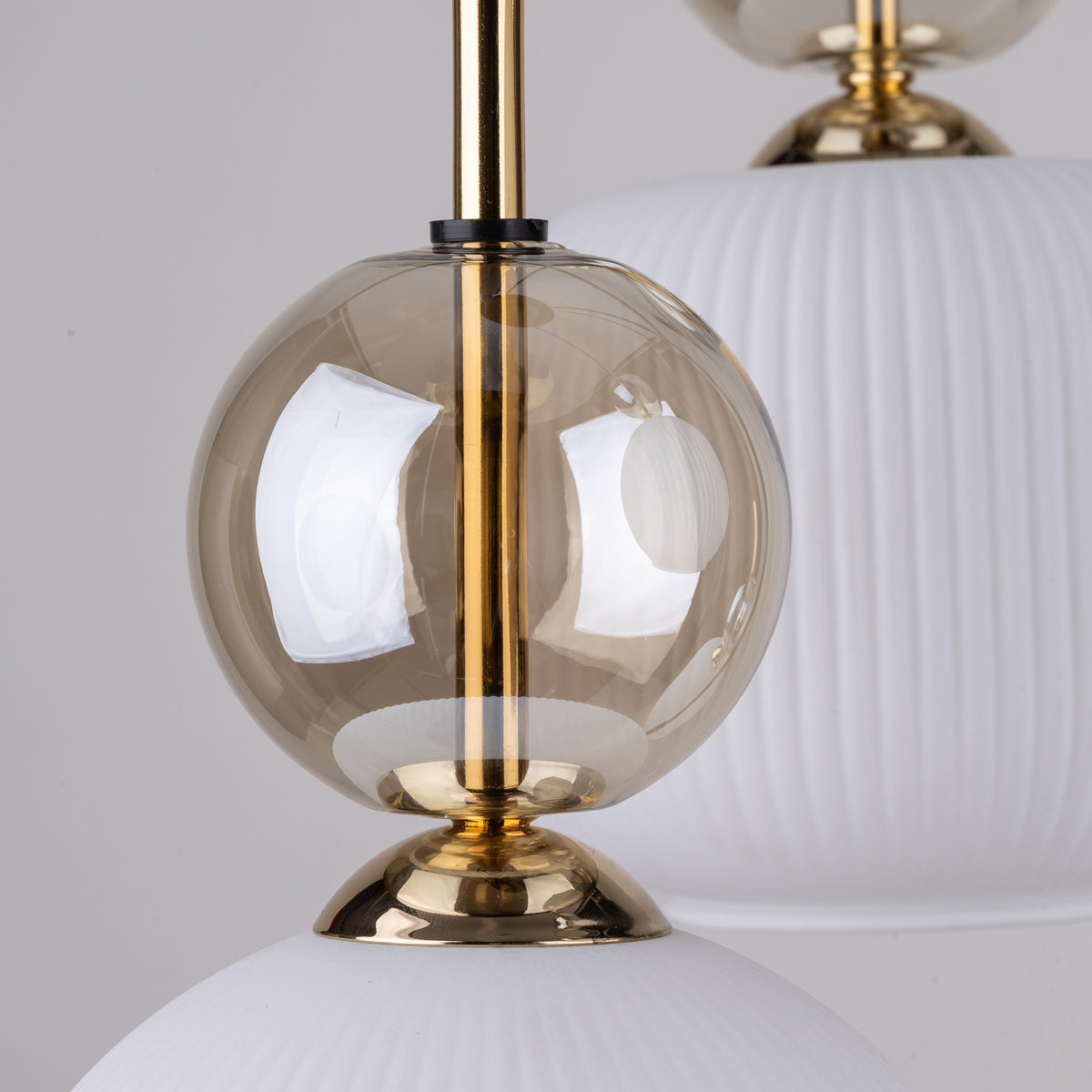 Lustră TK Lighting Sophia, coniac, alb, 5 x E14, 11593