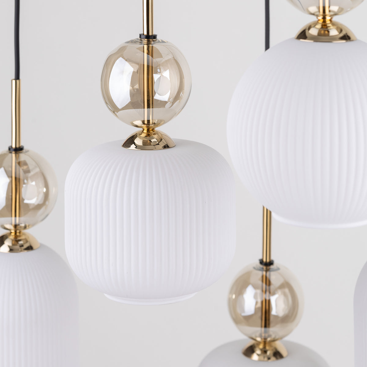 Lustră TK Lighting Sophia, coniac, alb, 6 x E14, 11594