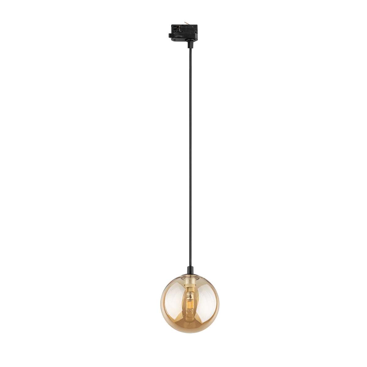 Spot pe șină TK Lighting Tracer Trifazat Glass, negru, chihlimbar, 11663