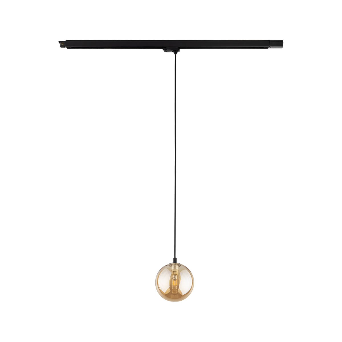 Spot pe șină TK Lighting Tracer Trifazat Glass, negru, chihlimbar, 11663