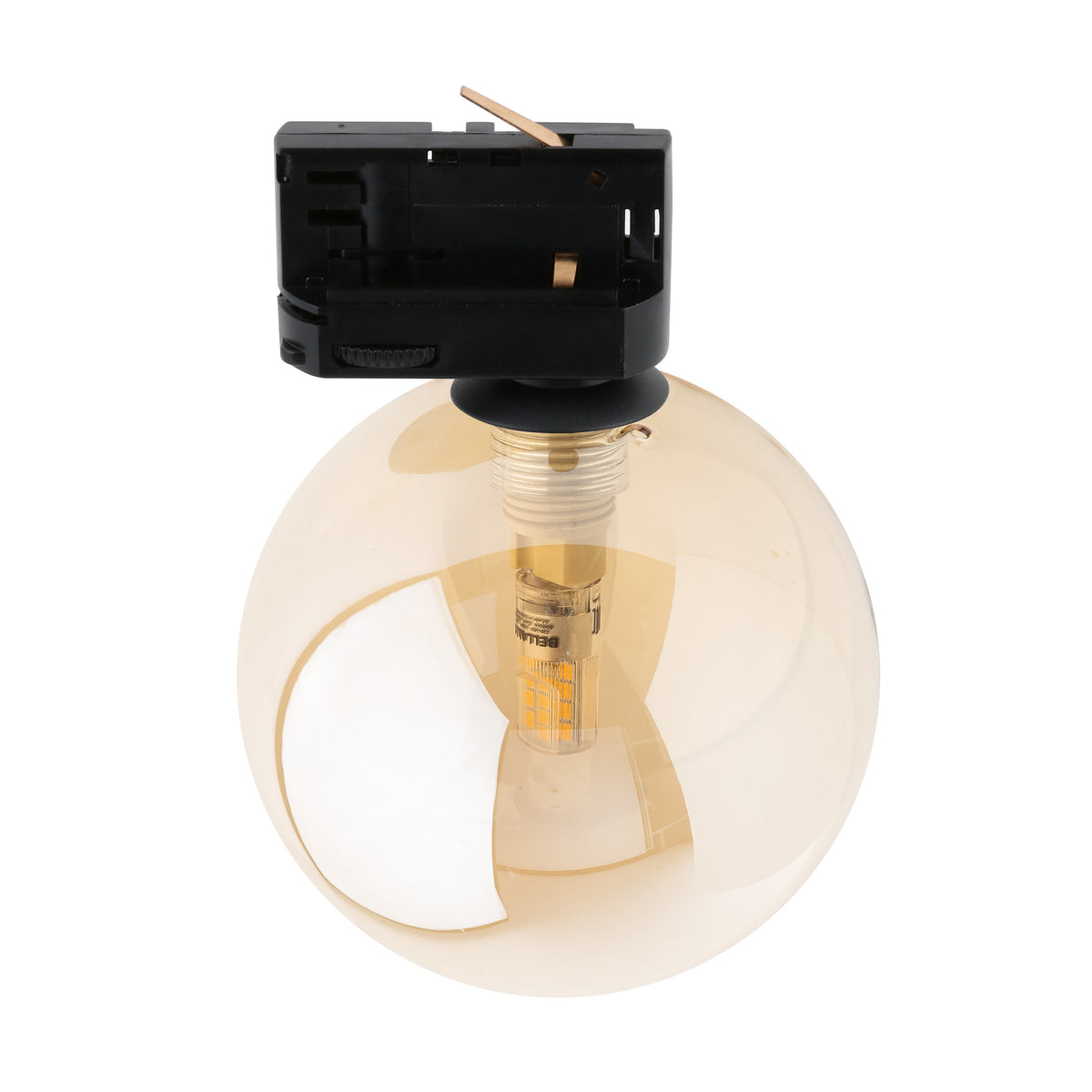 Spot pe șină TK Lighting Tracer Trifazat Glass, negru, chihlimbar, 11667