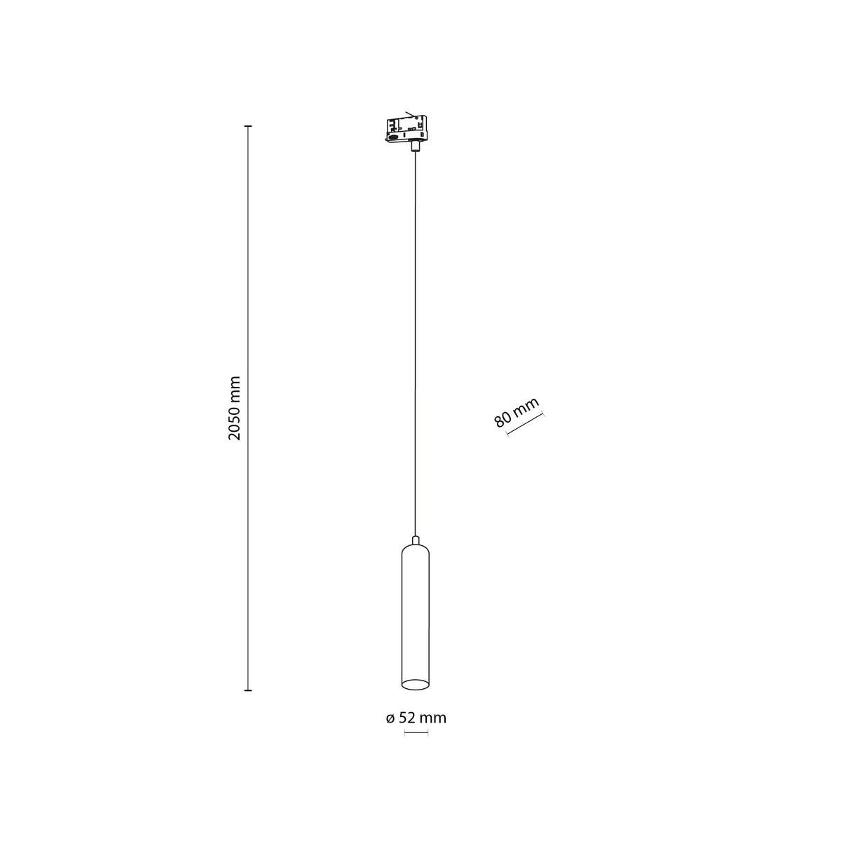 Spot pe șină TK Lighting Tracer Trifazat Tube, negru, 11673