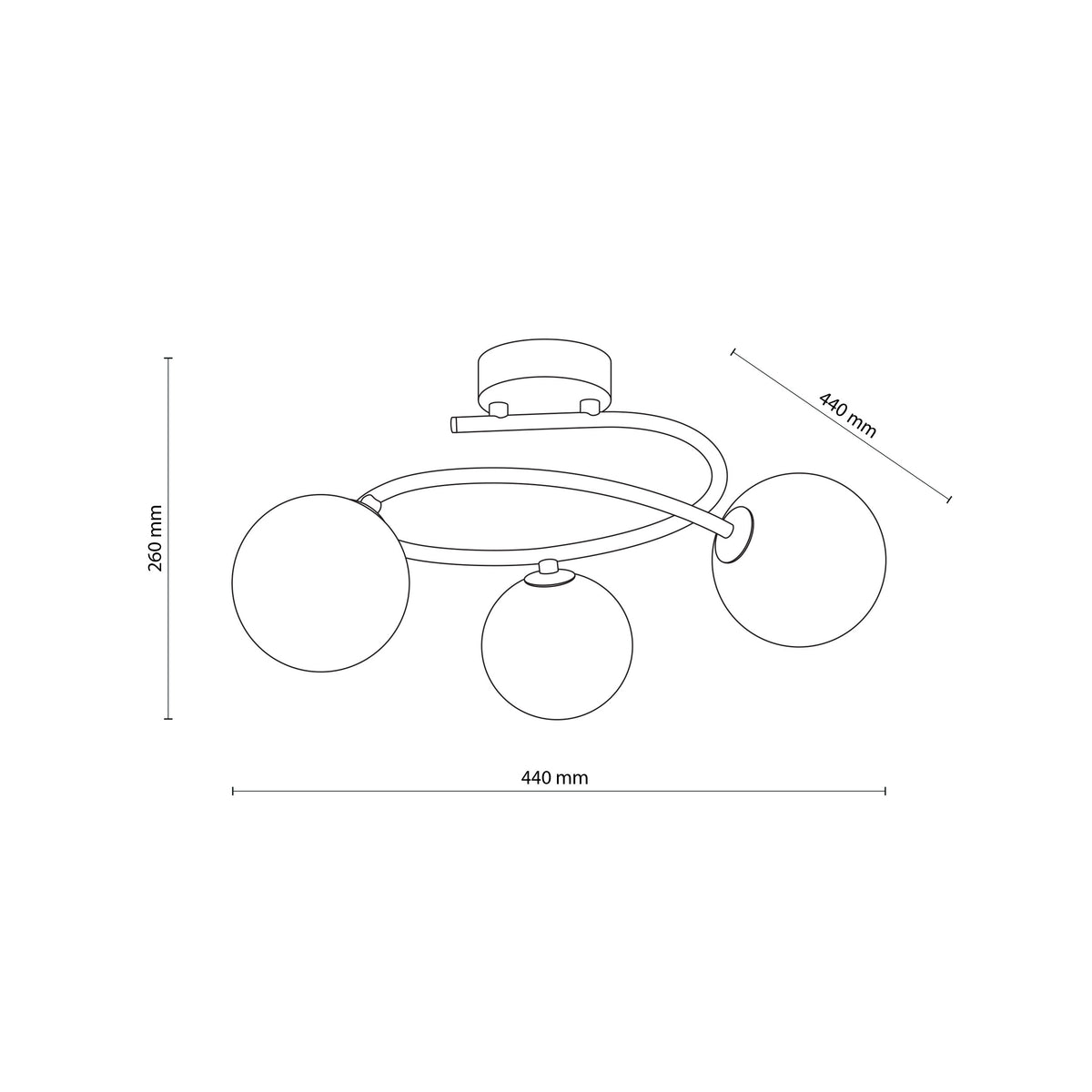 Plafonieră TK Lighting Ilsa, nisip, 3 x G9, 11744