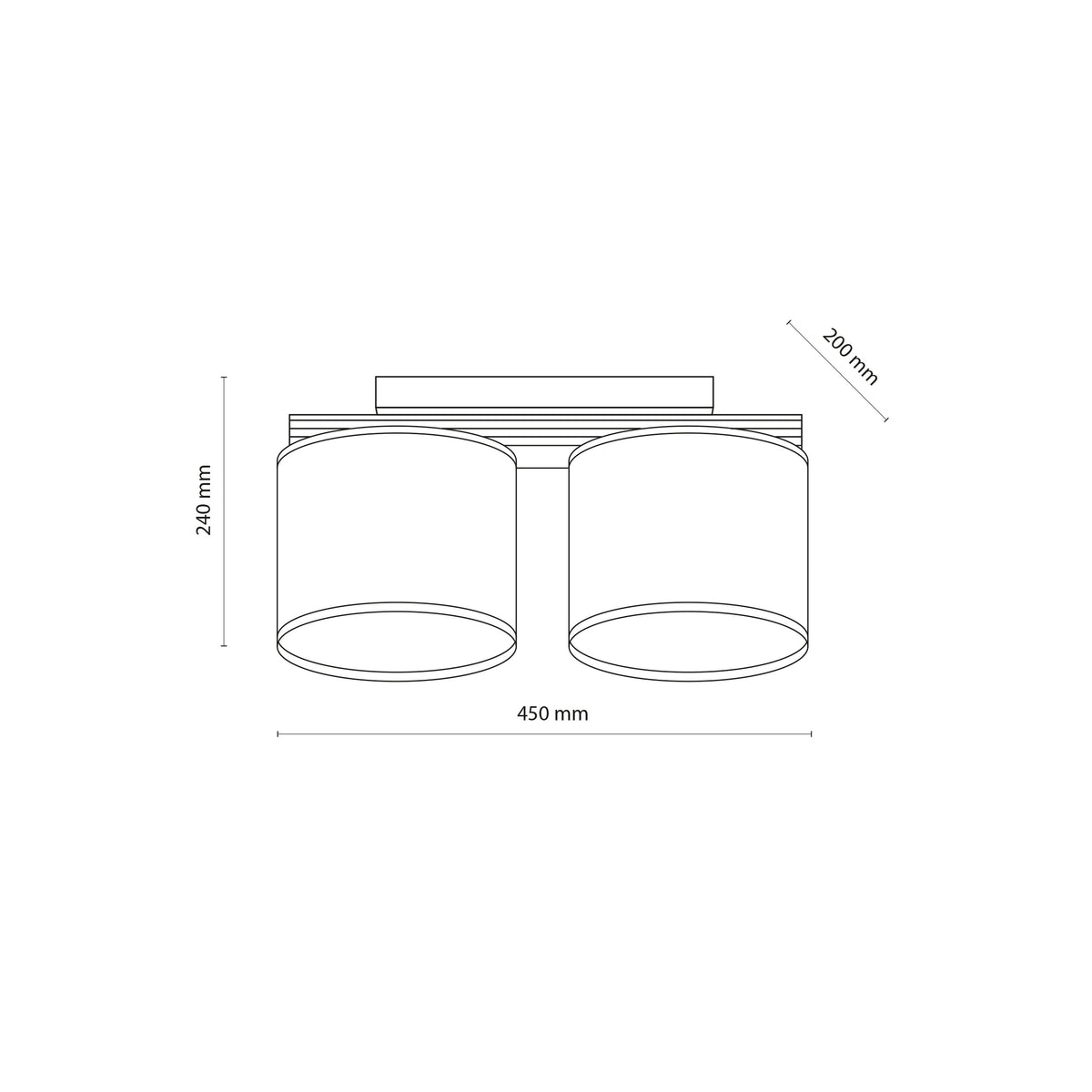 Plafonieră TK Lighting Viga Shade, pin, 2 x E27, 11769
