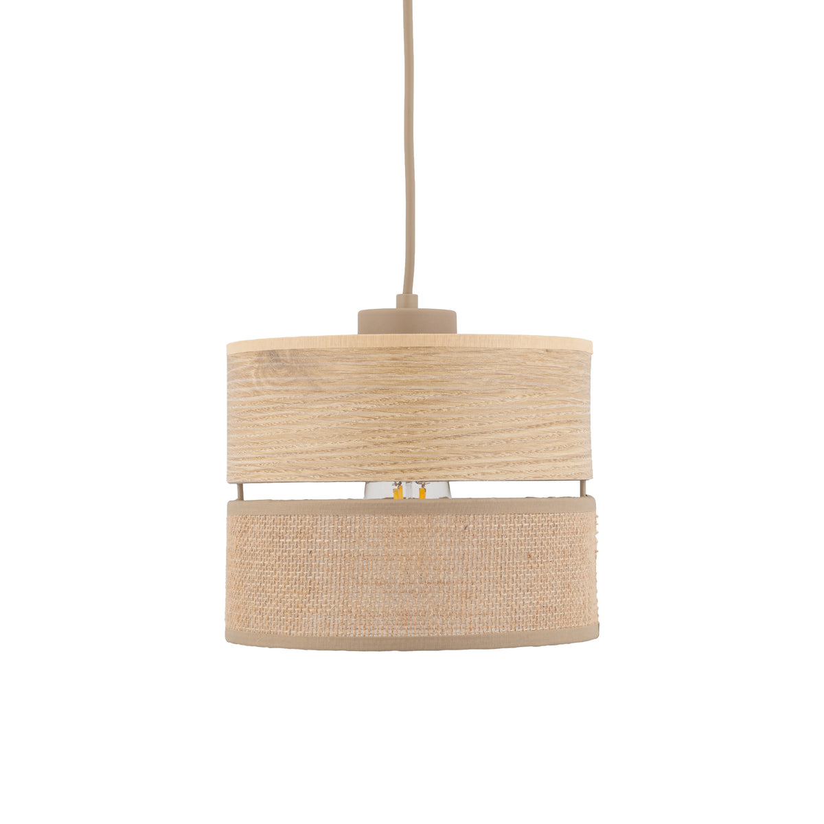 Pendul TK Lighting Dorma, lemn, iută, 11785
