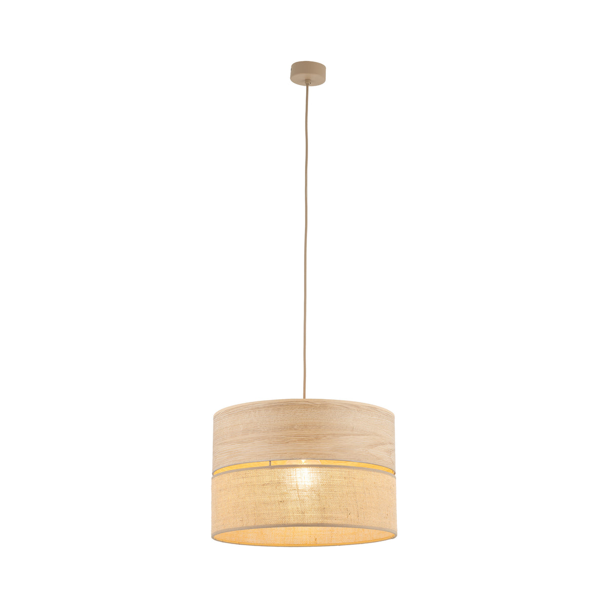 Pendul TK Lighting Dorma, lemn, iută, 11786