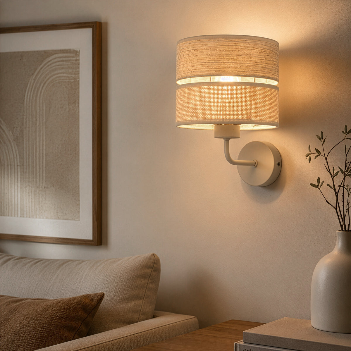 Aplică TK Lighting Dorma, lemn, iută, 11788