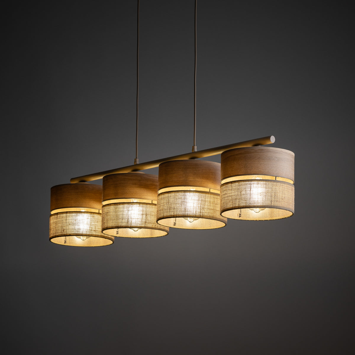 Lustră TK Lighting Dorma, lemn, iută, 4 x E27, 11789