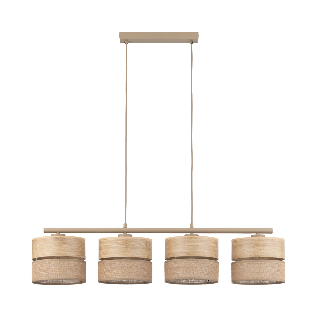Lustră TK Lighting Dorma, lemn, iută, 4 x E27, 11789