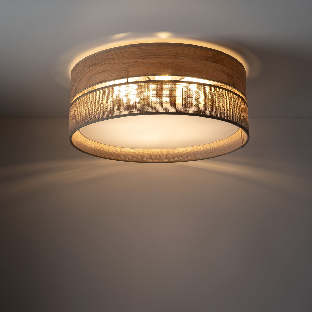 Plafonieră TK Lighting Dorma, lemn, iută, 4 x E27, 11790