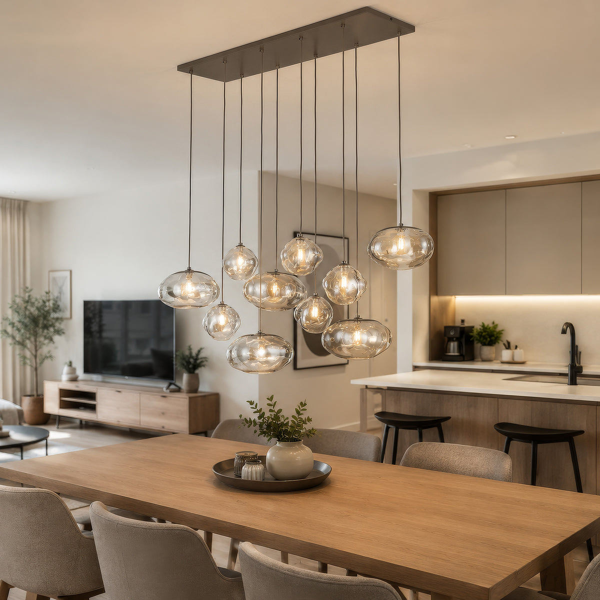 Lustră TK Lighting Nebia, maro, 10 x G9, 11793