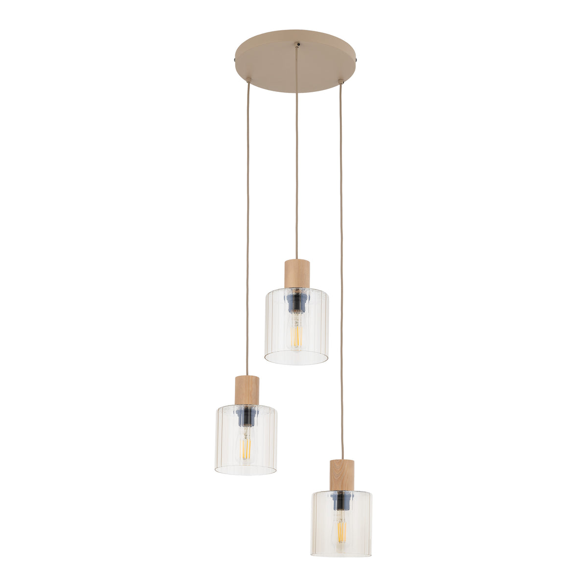 Lustră TK Lighting Sierra, lemn, 3 x E27, 11801