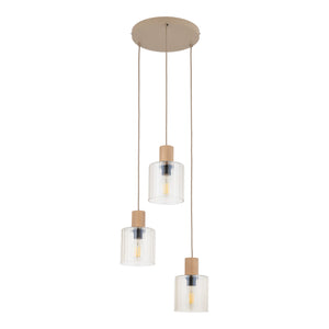Lustră TK Lighting Sierra, lemn, 3 x E27, 11801