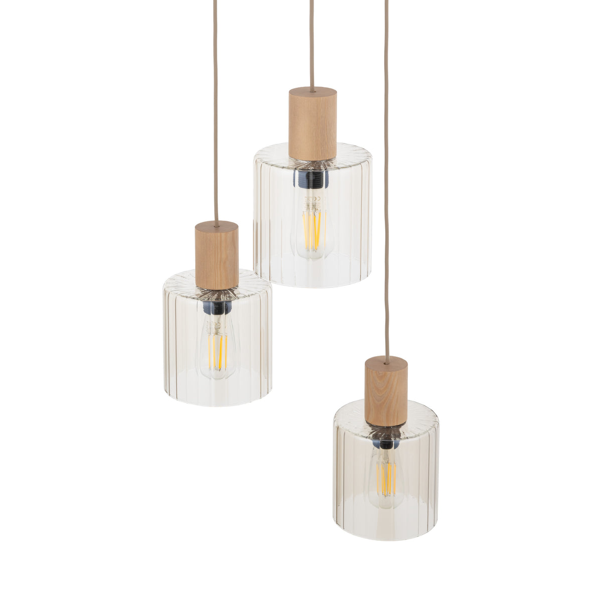 Lustră TK Lighting Sierra, lemn, 3 x E27, 11801