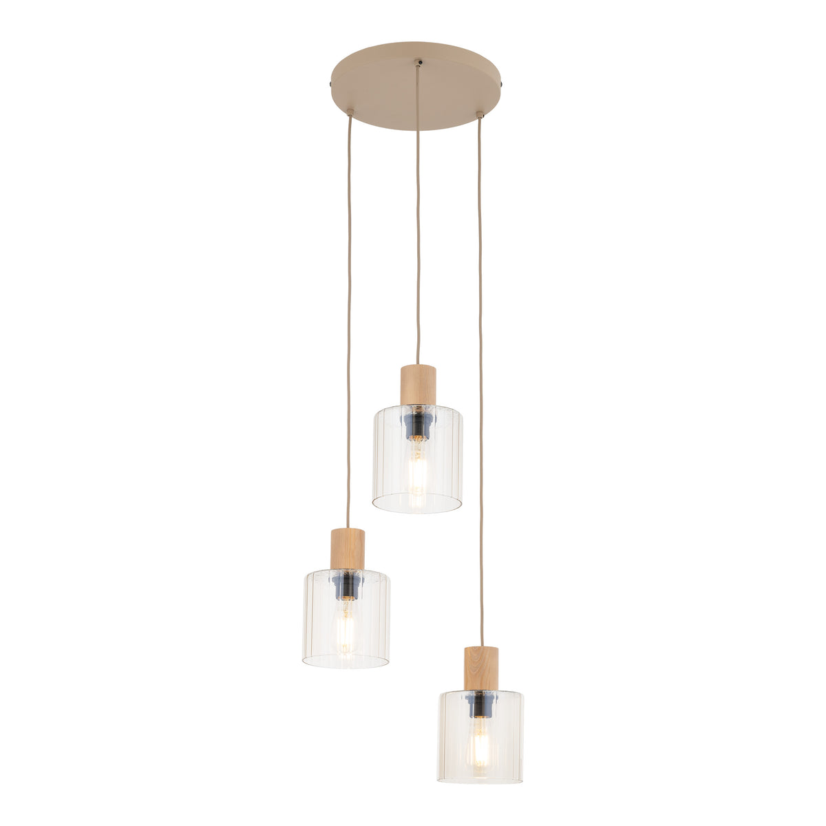 Lustră TK Lighting Sierra, lemn, 3 x E27, 11801