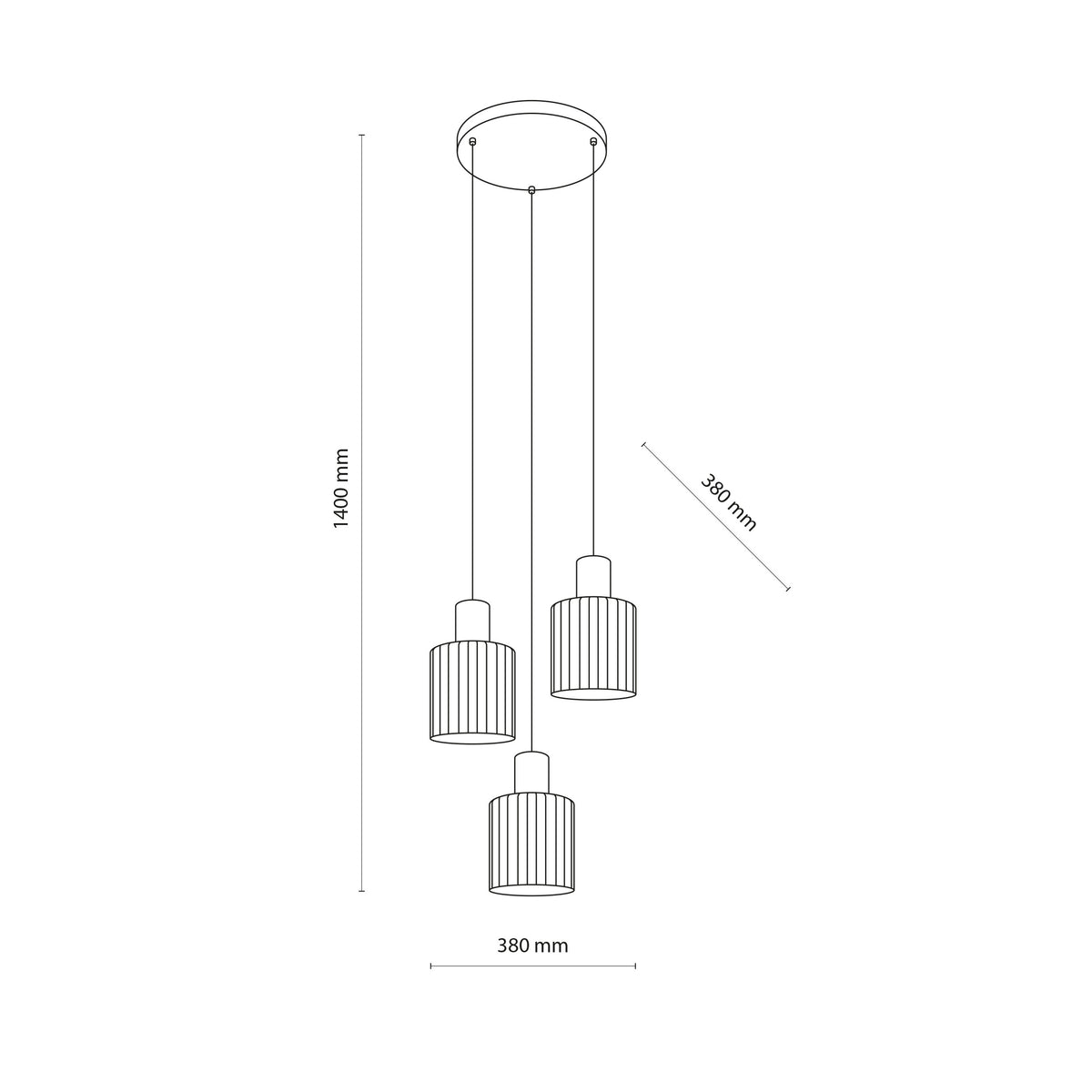 Lustră TK Lighting Sierra, lemn, 3 x E27, 11801