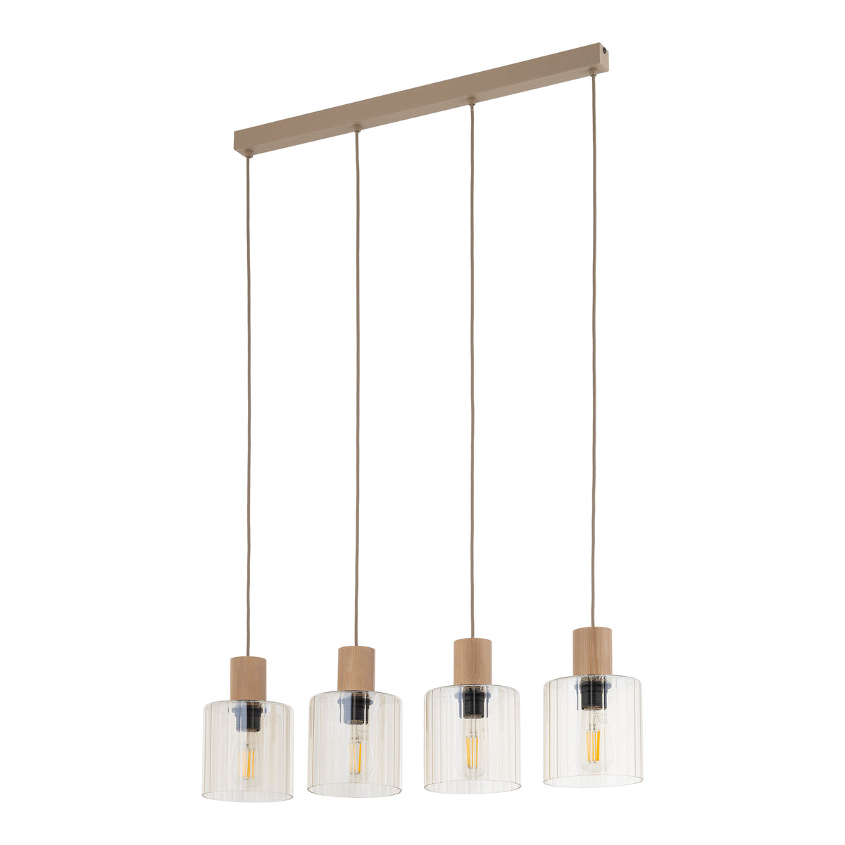 Lustră TK Lighting Sierra, lemn, 4 x E27, 11802