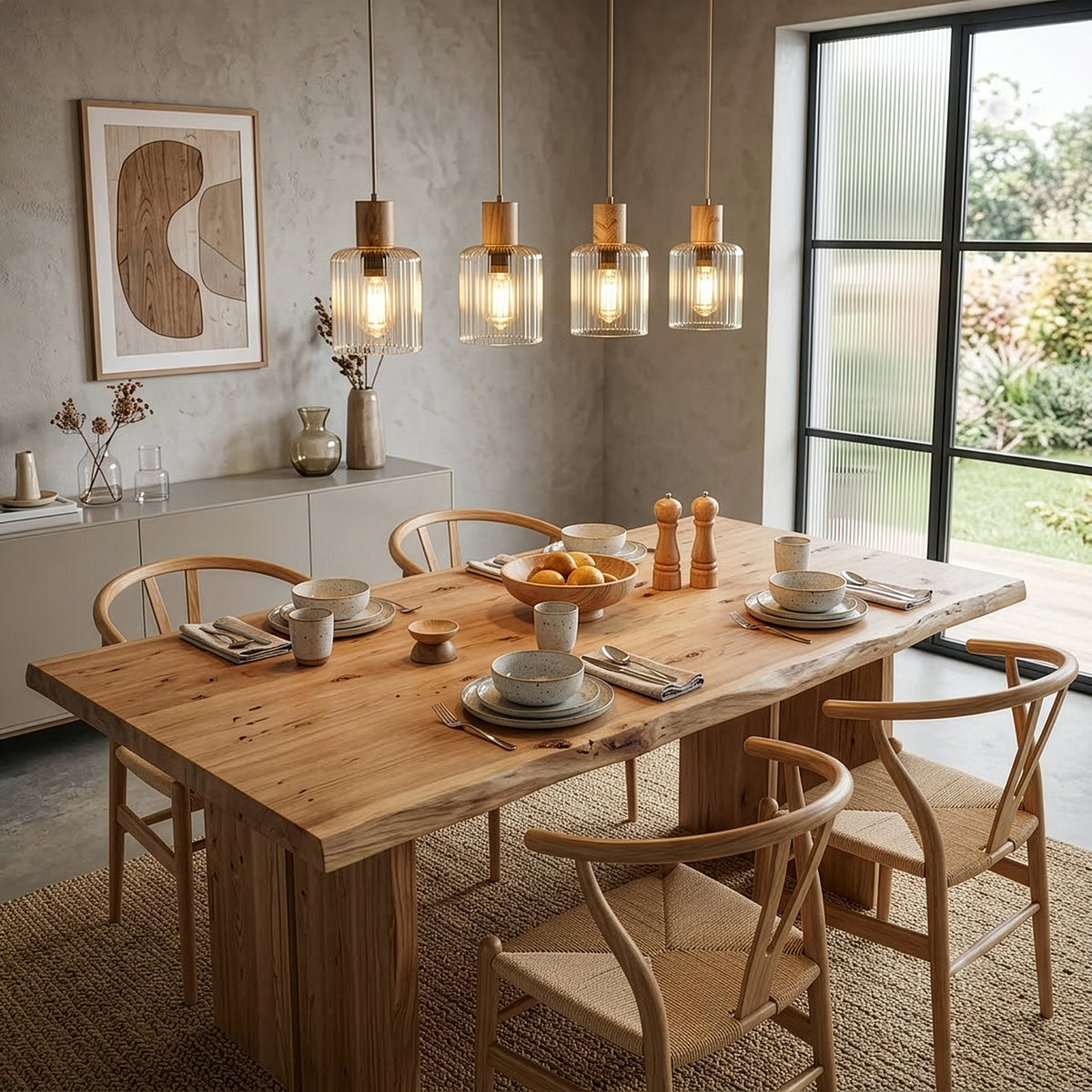 Lustră TK Lighting Sierra, lemn, 4 x E27, 11802