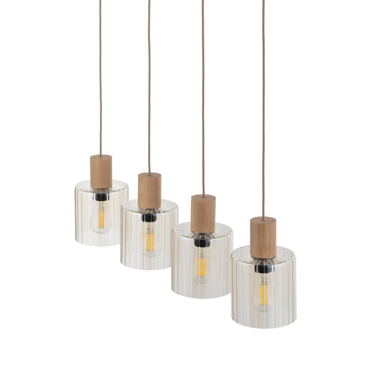 Lustră TK Lighting Sierra, lemn, 4 x E27, 11802