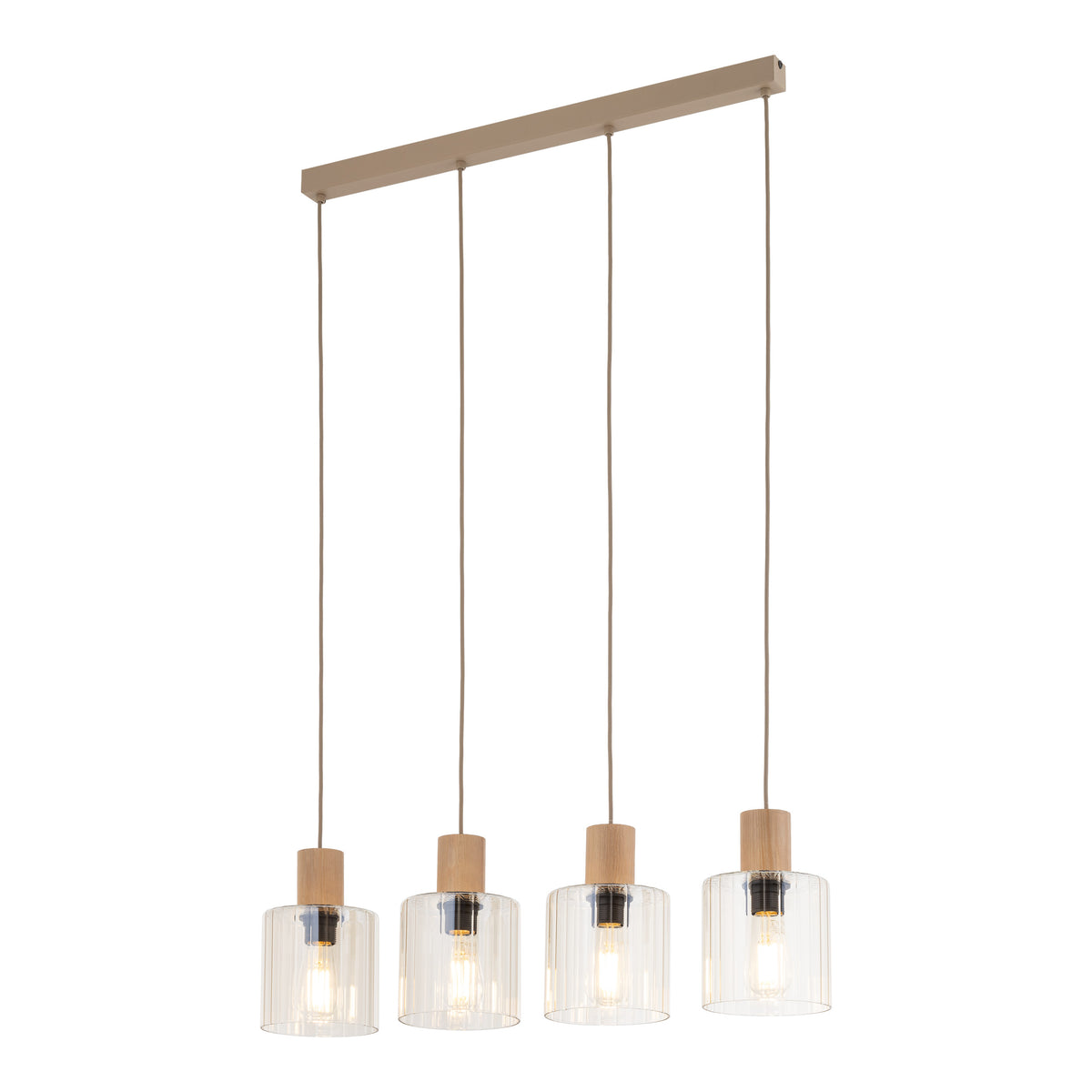 Lustră TK Lighting Sierra, lemn, 4 x E27, 11802