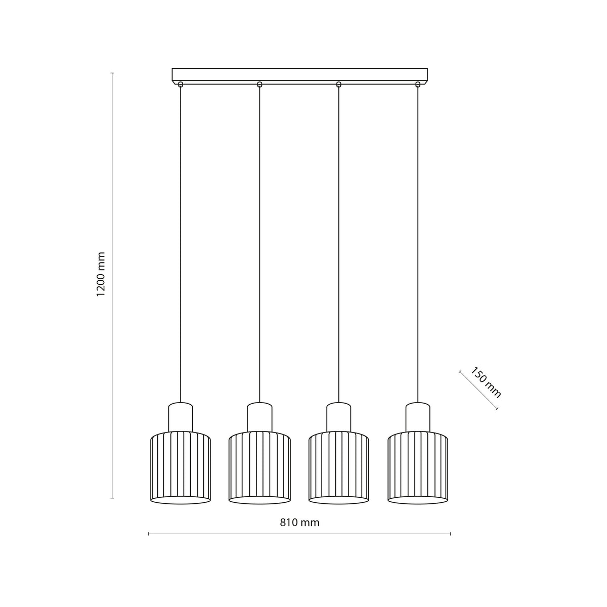 Lustră TK Lighting Sierra, lemn, 4 x E27, 11802