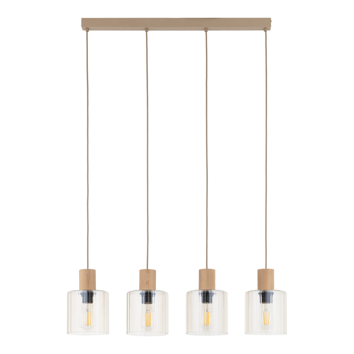 Lustră TK Lighting Sierra, lemn, 4 x E27, 11802
