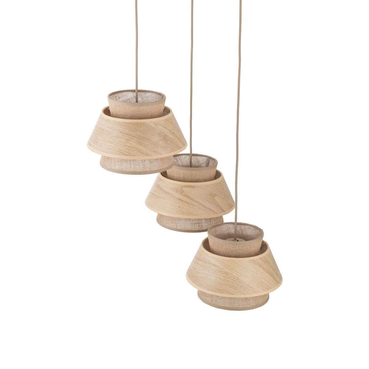 Lustră TK Lighting Kalum Rotund, lemn, 3 x E27, 11808
