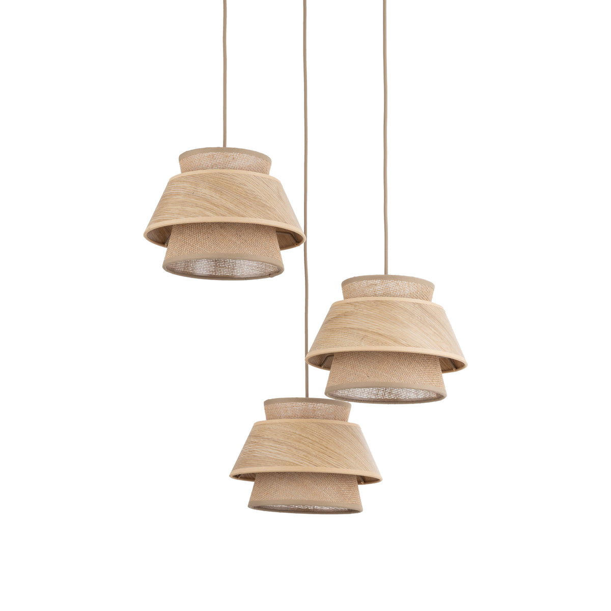 Lustră TK Lighting Kalum Rotund, lemn, 3 x E27, 11808