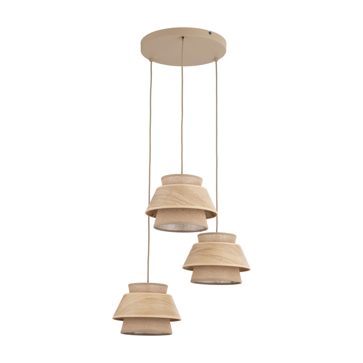 Lustră TK Lighting Kalum Rotund, lemn, 3 x E27, 11808