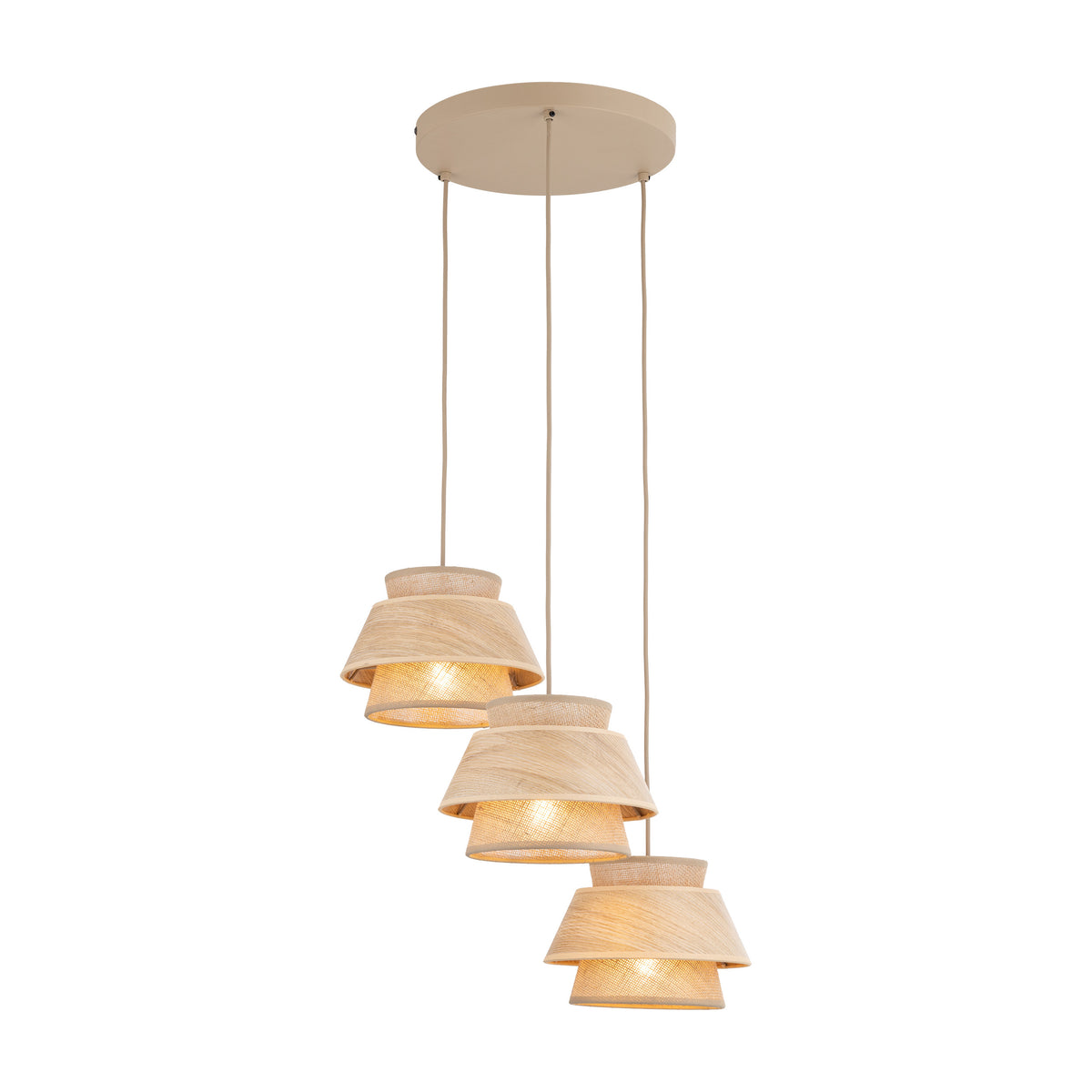 Lustră TK Lighting Kalum Rotund, lemn, 3 x E27, 11808