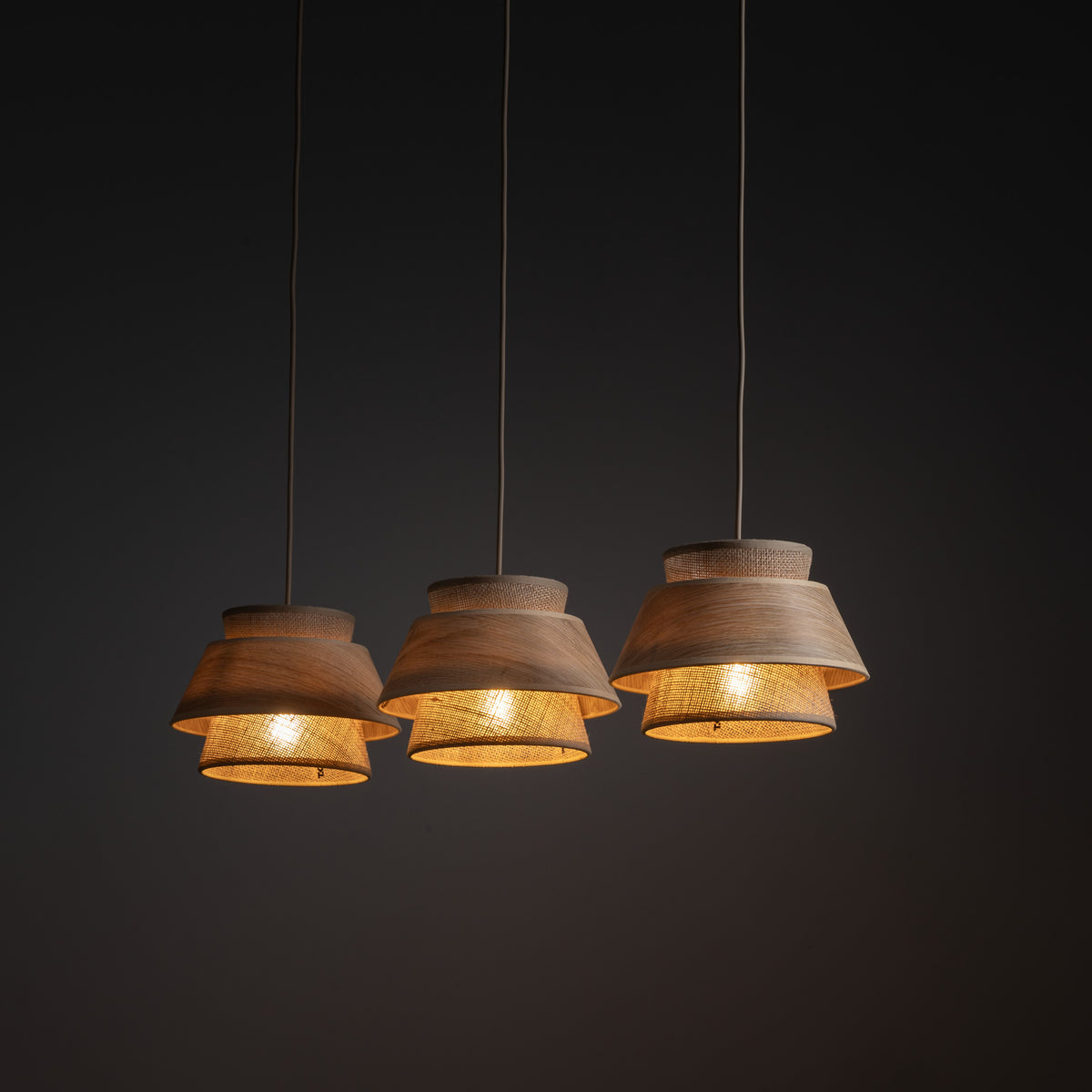 Lustră TK Lighting Kalum, lemn, 3 x E27, 11810