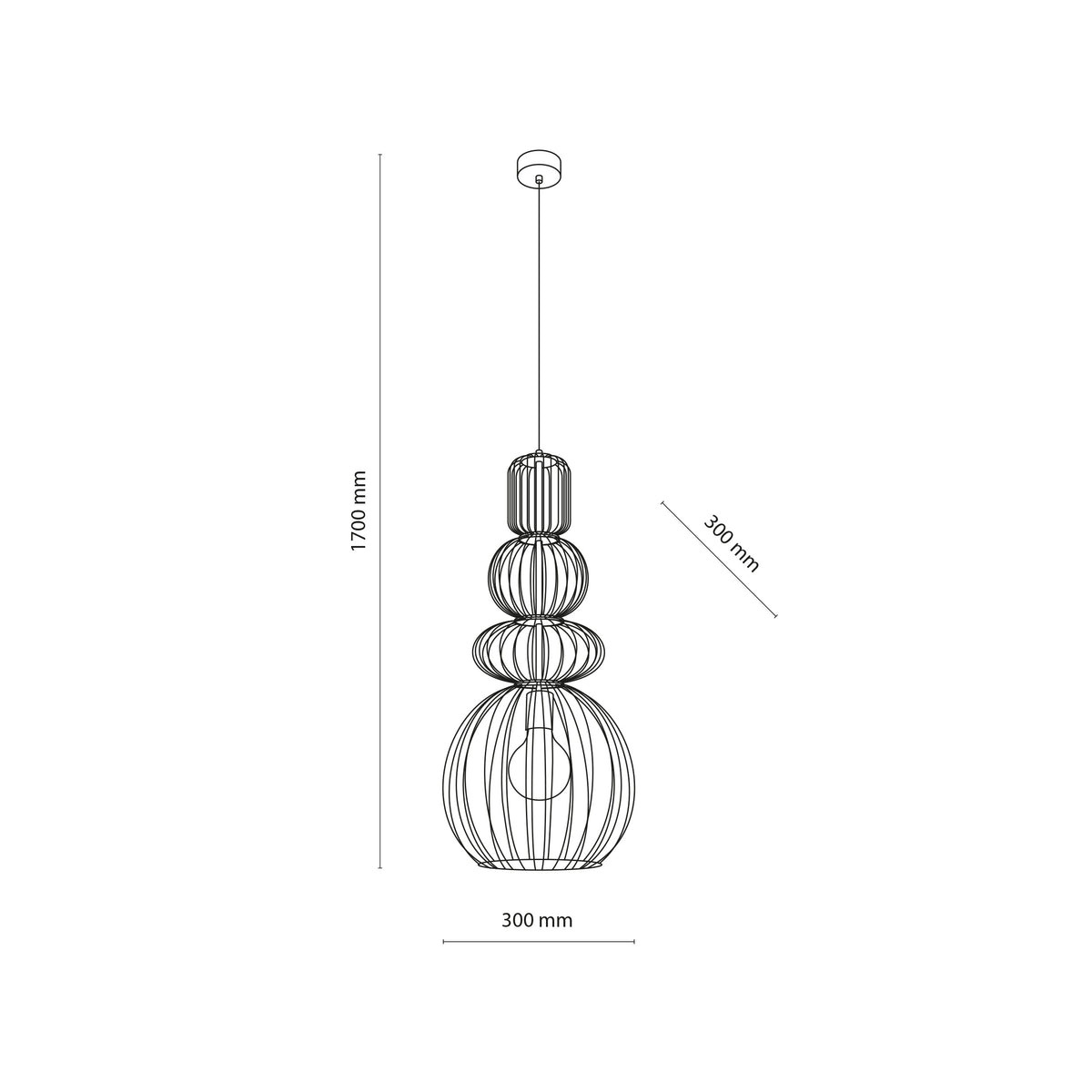 Pendul TK Lighting Kago, negru, 11823
