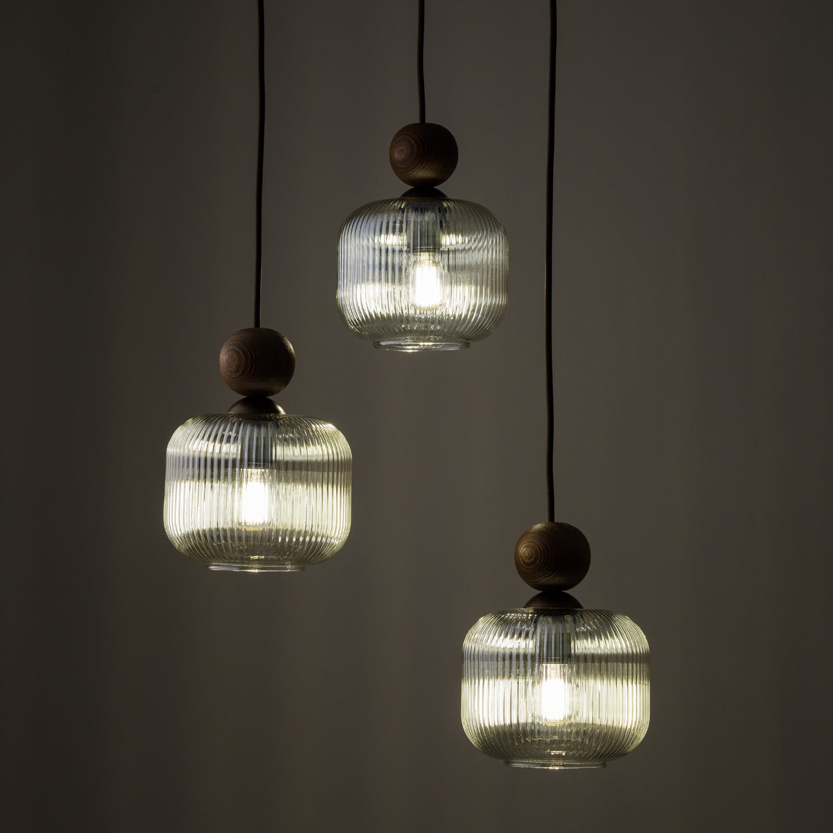 Lustră TK Lighting Ballo Rotund, nuc, 3 x E14, 11838