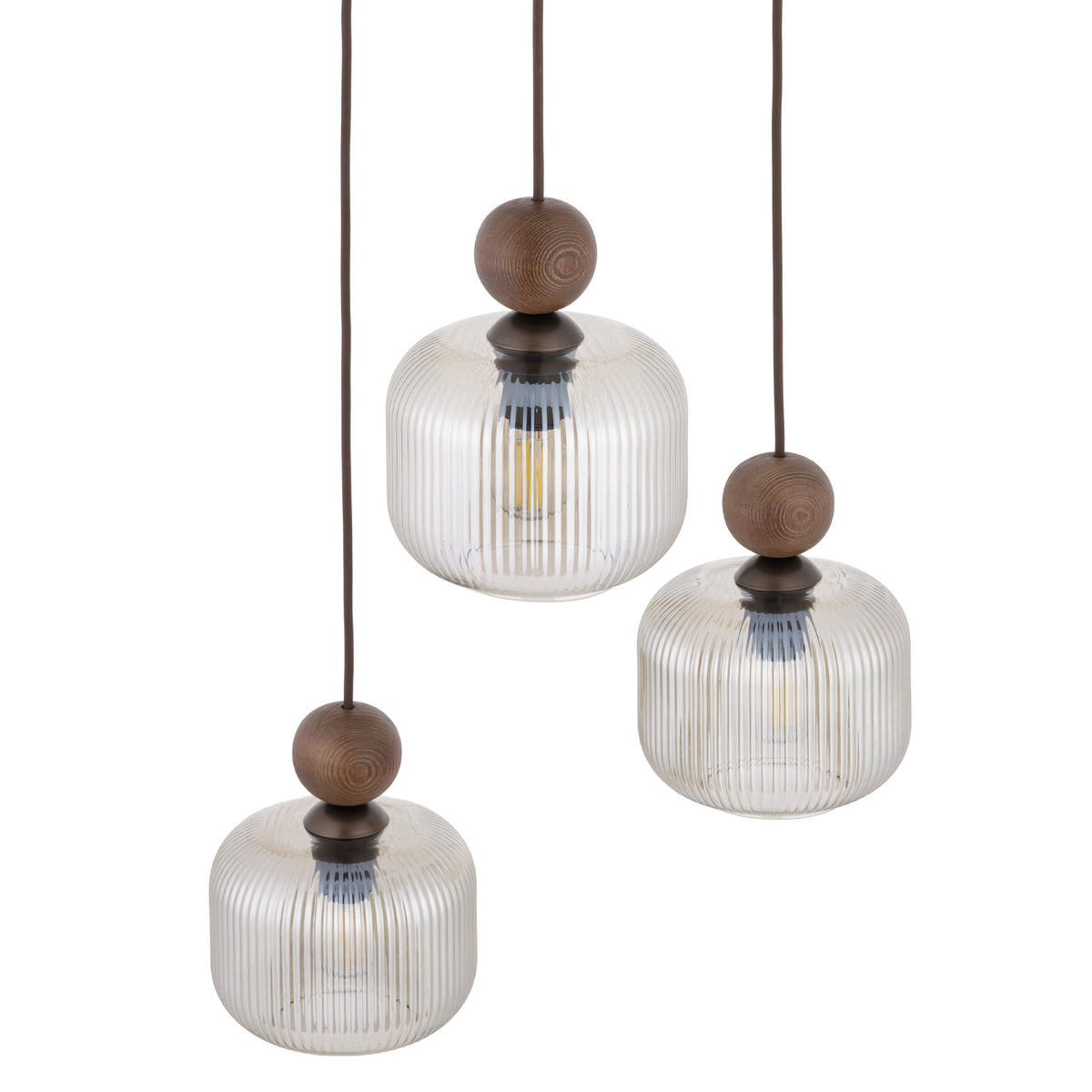 Lustră TK Lighting Ballo Rotund, nuc, 3 x E14, 11838