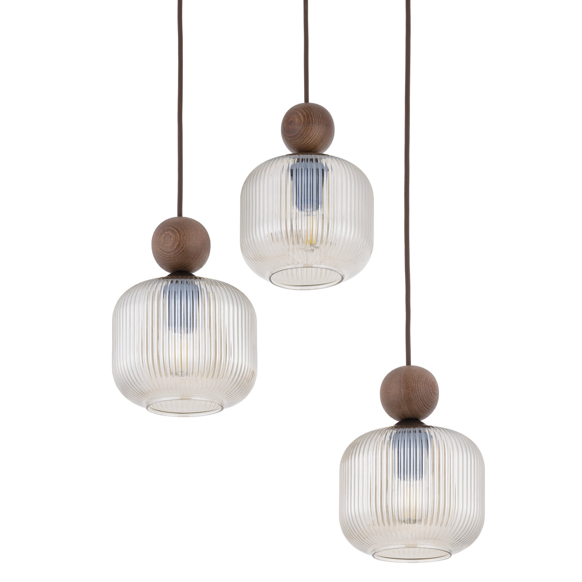 Lustră TK Lighting Ballo Rotund, nuc, 3 x E14, 11838