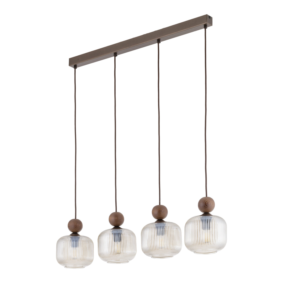 Lustră TK Lighting Ballo Bară, nuc, 4 x E14, 11839